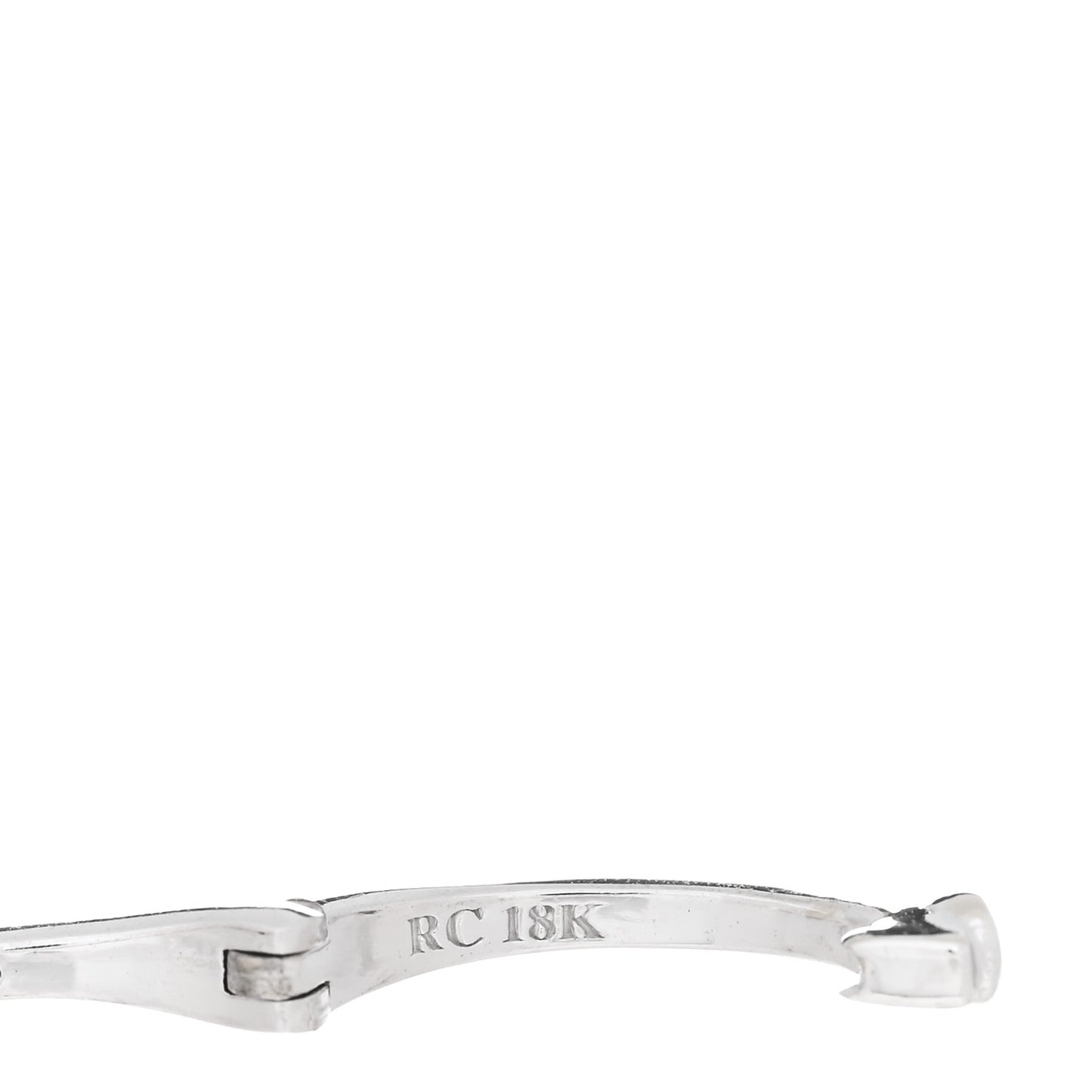 18K White Gold Diamond Small Horseshoe Hoop Earrings