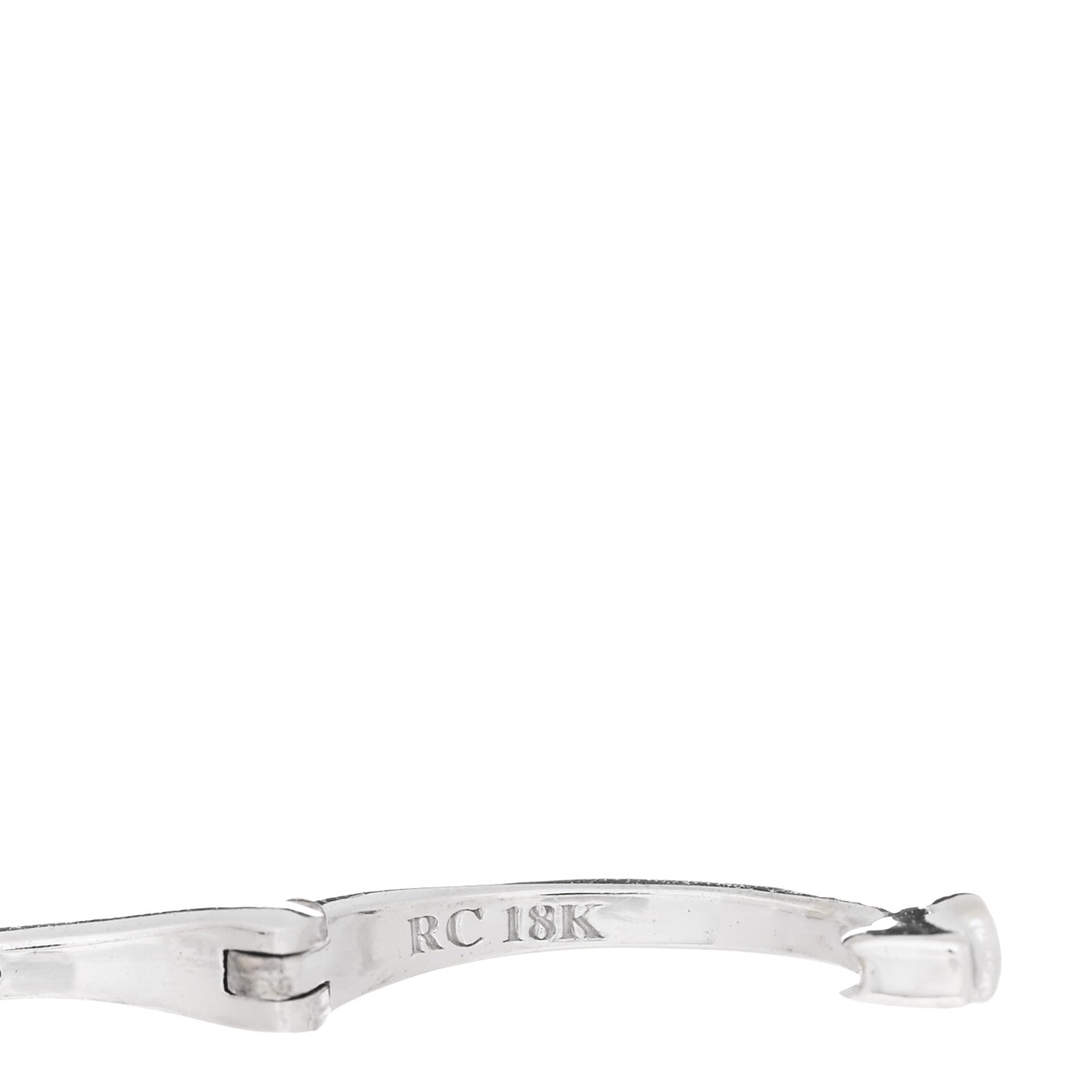 Roberto Coin 18K White Gold Diamond Small Horseshoe Hoop Earrings 4 of 4