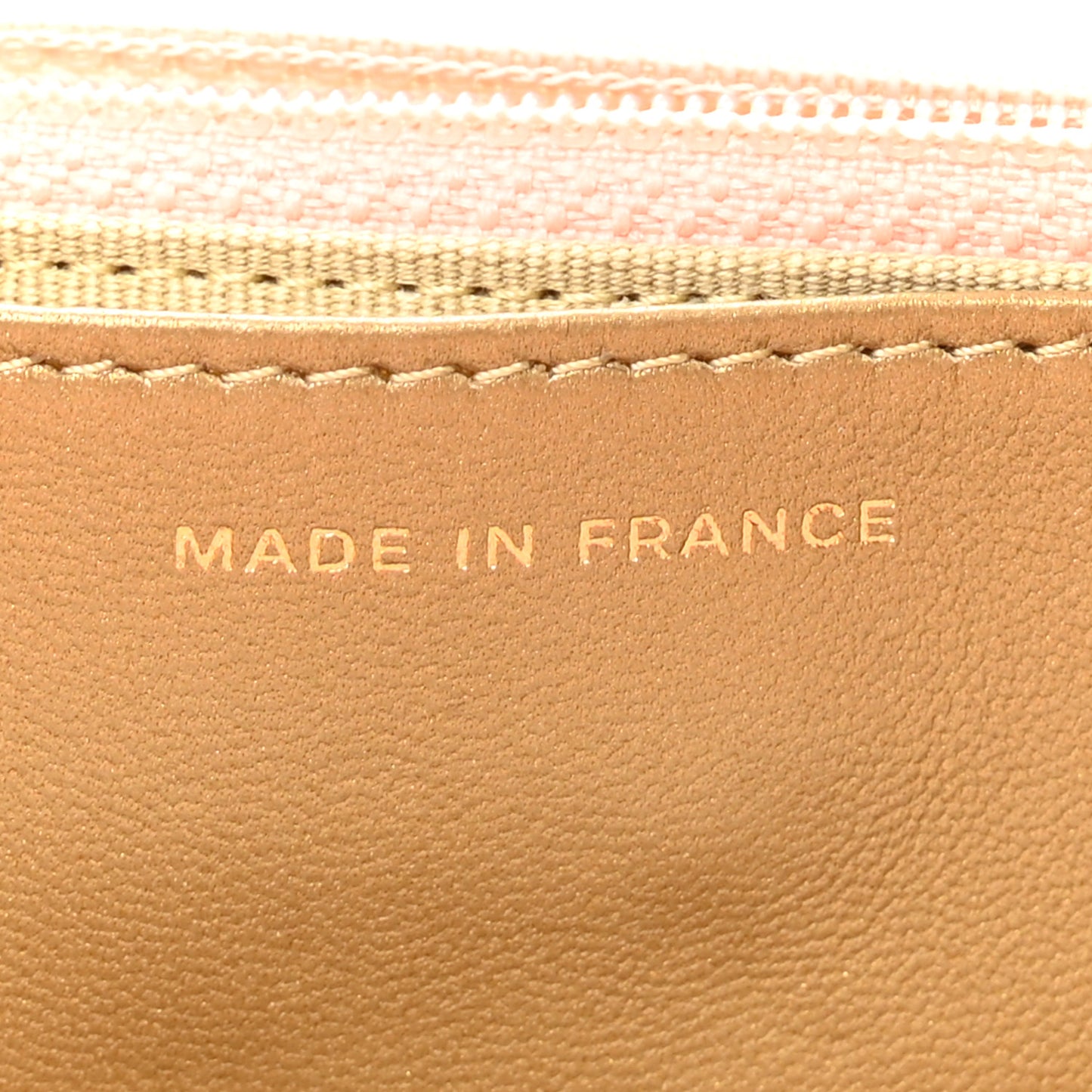 Lambskin Quilted CC Pearl Crush Wallet on Chain WOC Light Orange