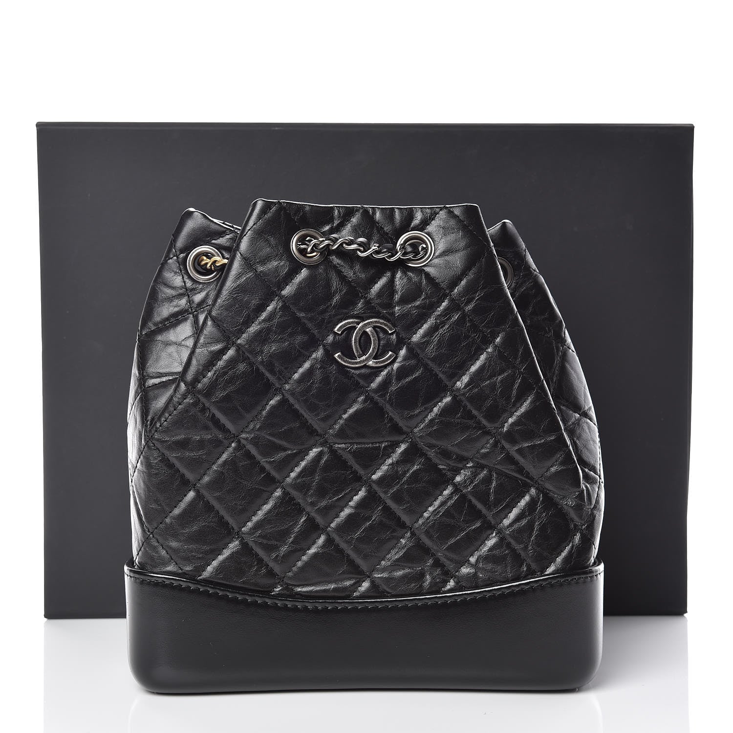 Chanel Aged Calfskin Quilted Small Gabrielle Backpack Black 10 of 10