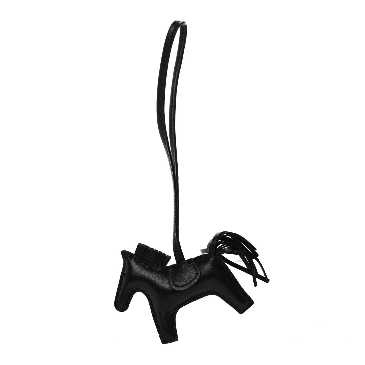 Milo Lambskin Grigri Rodeo Horse Bag Charm PM So Black
