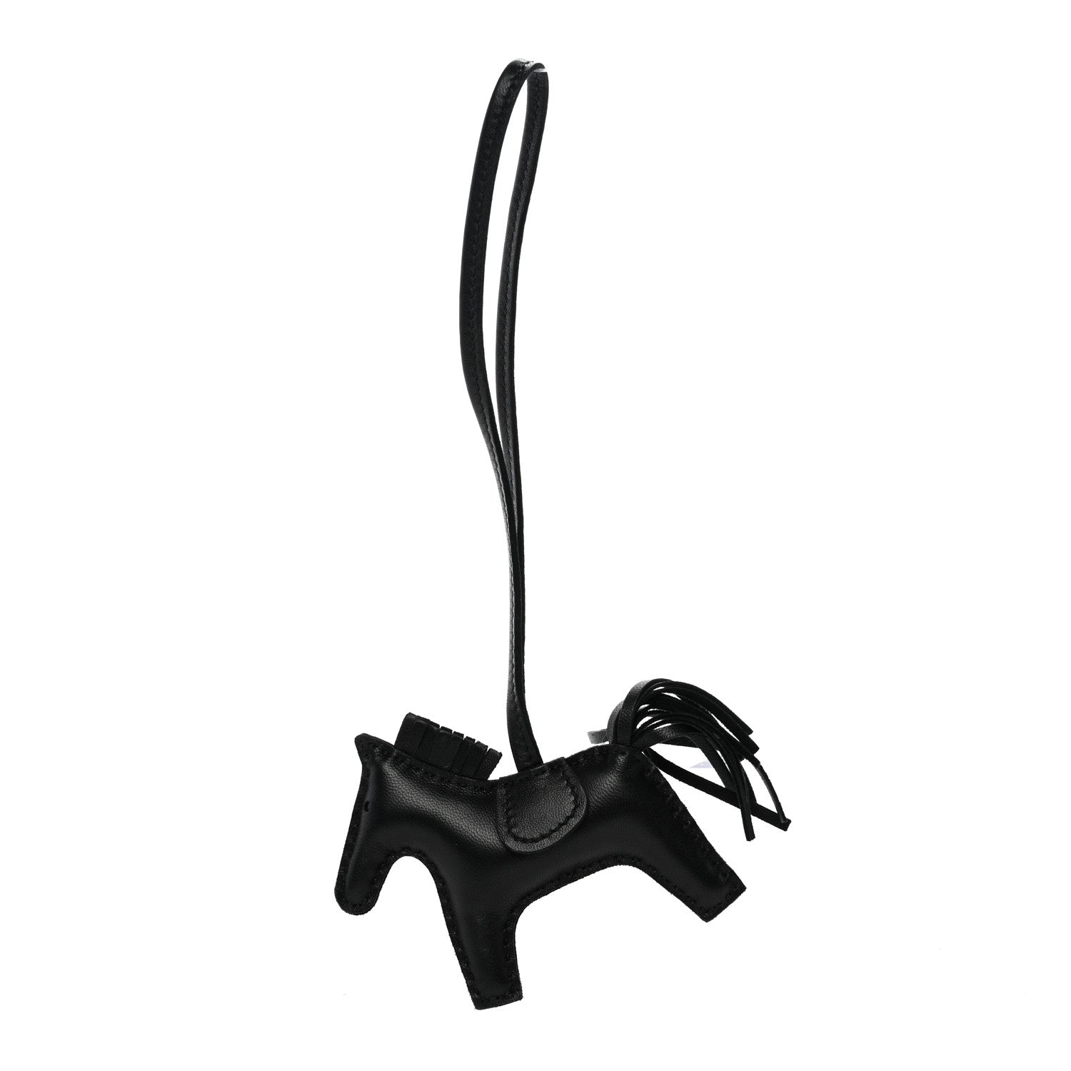 Hermes Milo Lambskin Grigri Rodeo Horse Bag Charm PM So Black 1 of 4