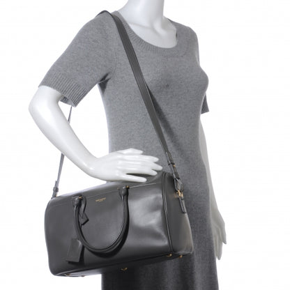 FASHIONPHILE SAINTLAURENTLeatherClassicDuffle6BagGray 2 of 8