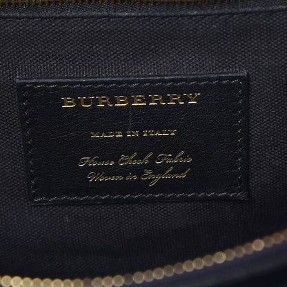 Burberry Calfskin House Check Medium Banner Tote Ink Blue 7 of 8