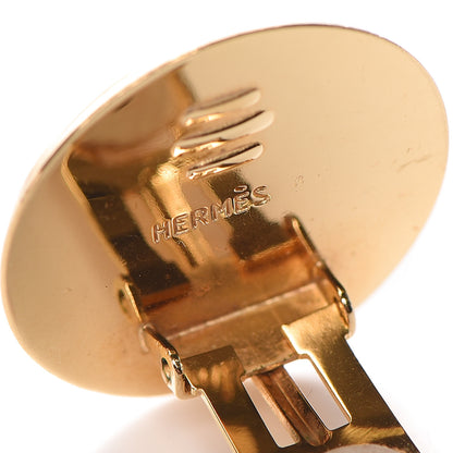 Hermes Enamel Lion Clip On Earrings Gold 4 of 4