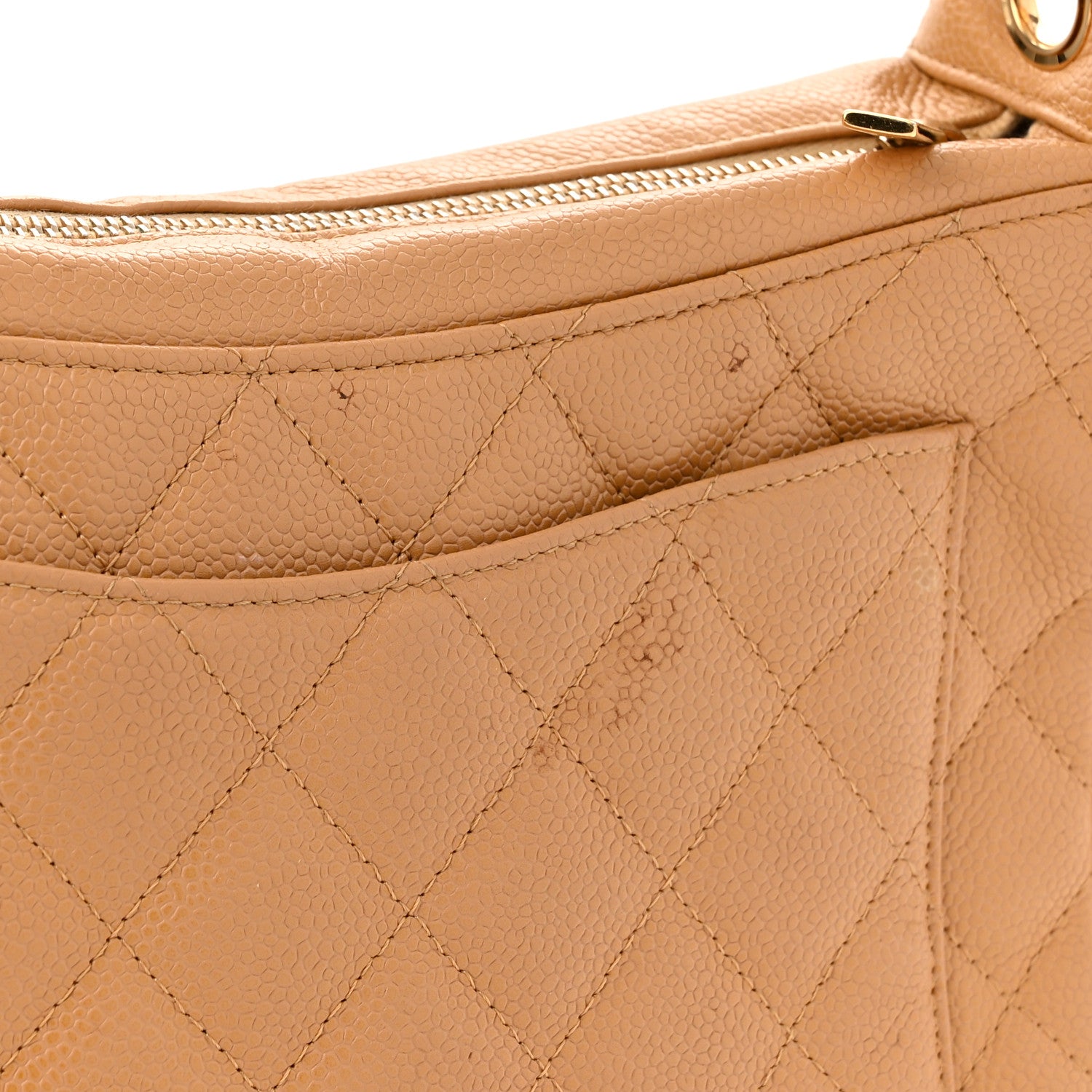 Chanel Caviar Quilted Timeless CC Shoulder Bag Beige 12 of 13