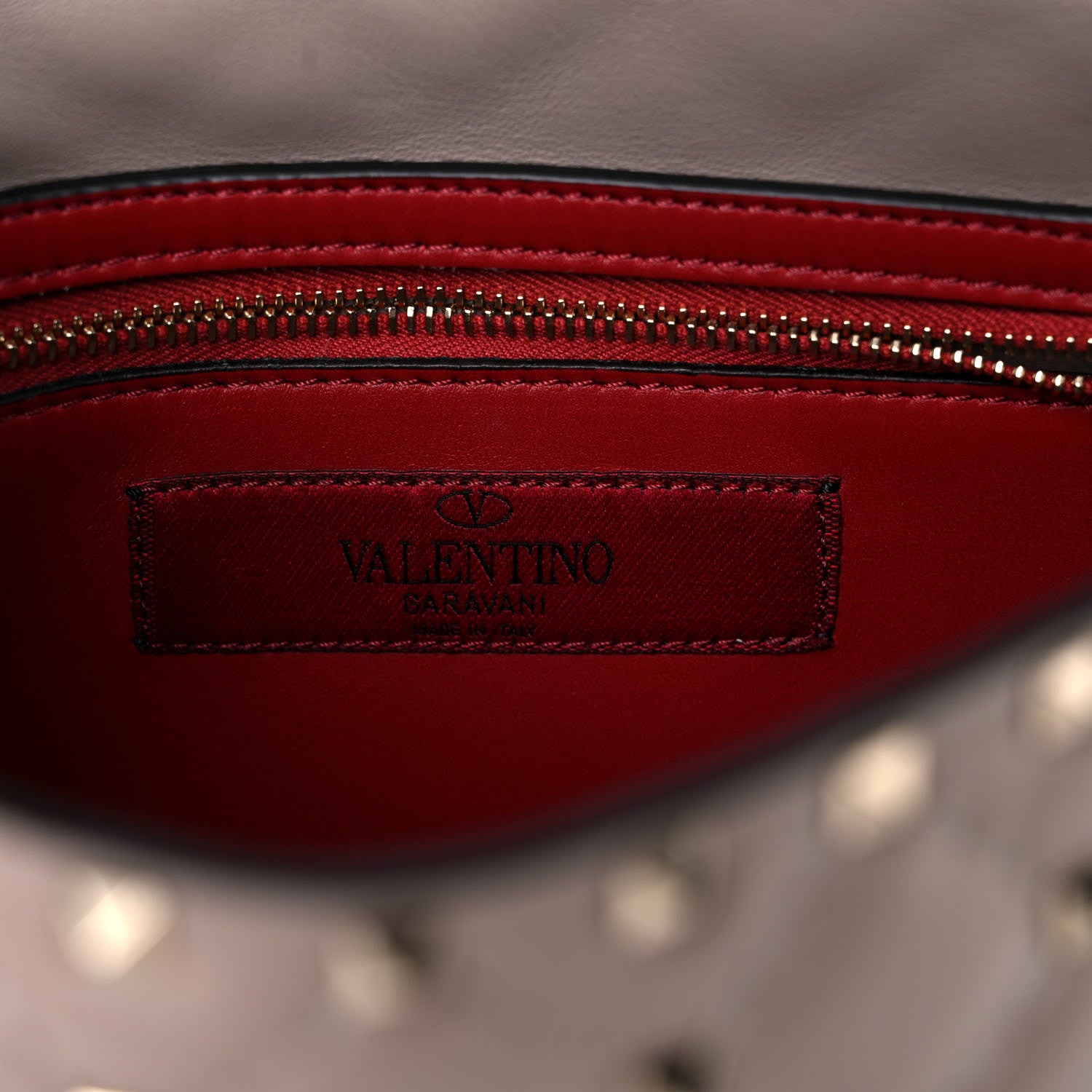 Valentino Garavani Lambskin Medium Rockstud Spike Shoulder Bag Poudre 6 of 10