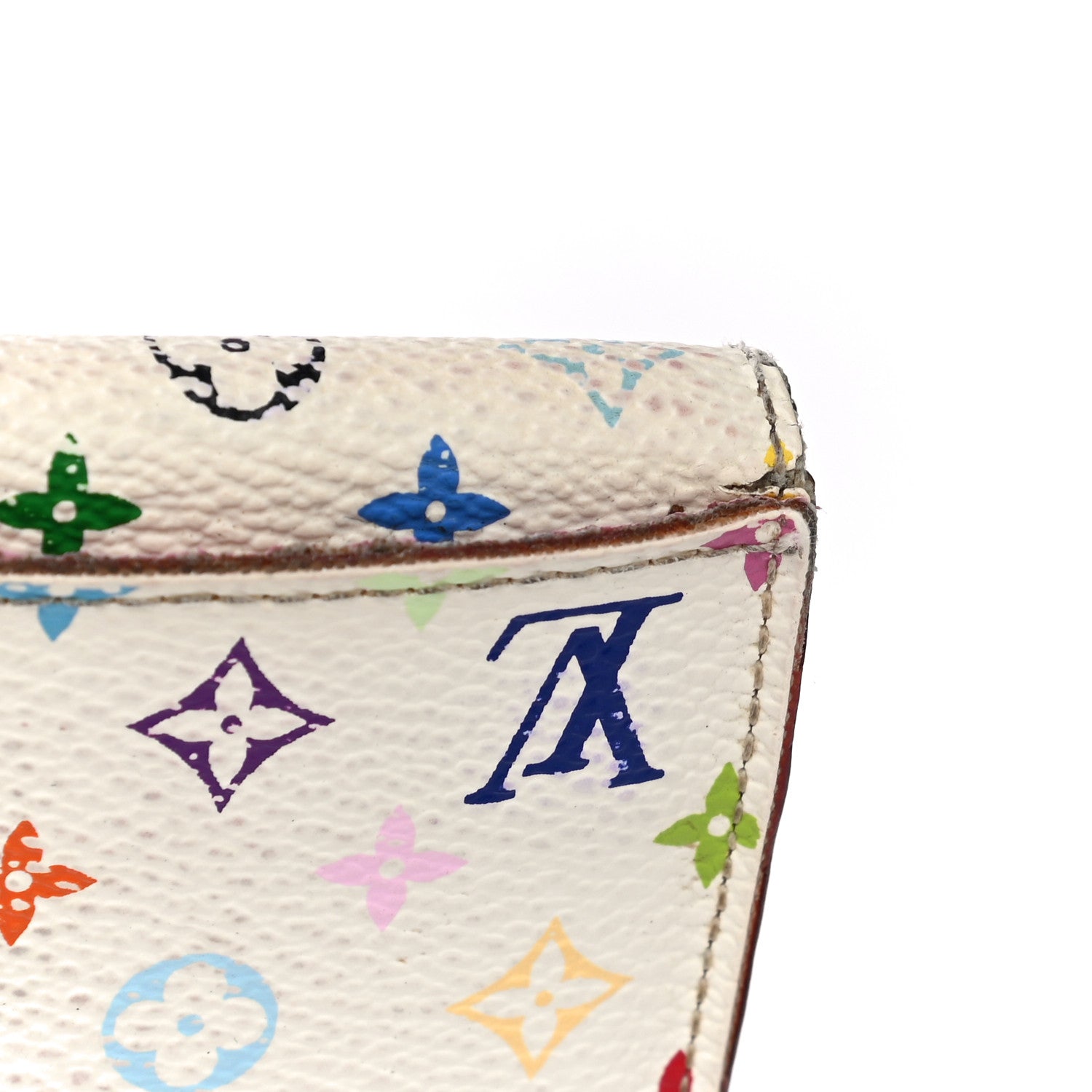 Louis Vuitton Monogram Multicolor Business Card Holder White Litchi 25 of 27