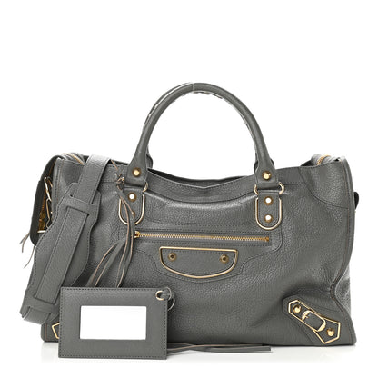 Balenciaga Chevre Gold Metallic Edge Hardware City Gris Acier 1 of 9