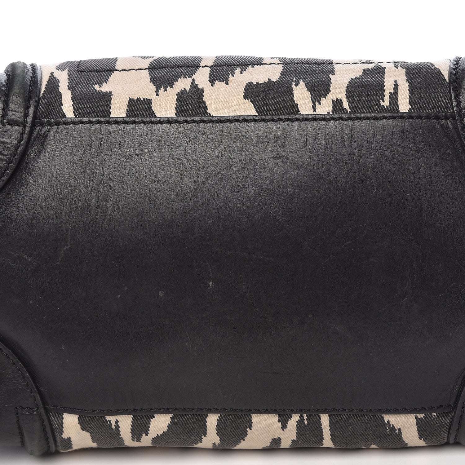 Celine Canvas Smooth Calfskin Leopard Print Mini Luggage Black 20 of 25