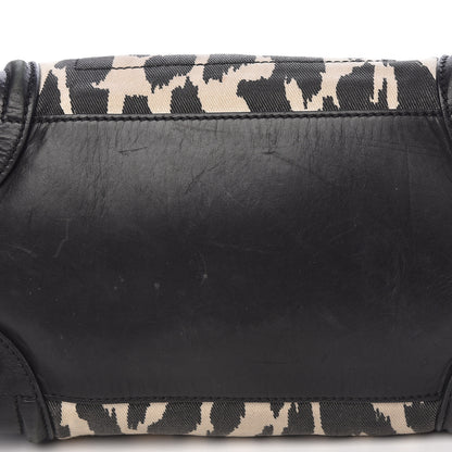 Celine Canvas Smooth Calfskin Leopard Print Mini Luggage Black 20 of 25