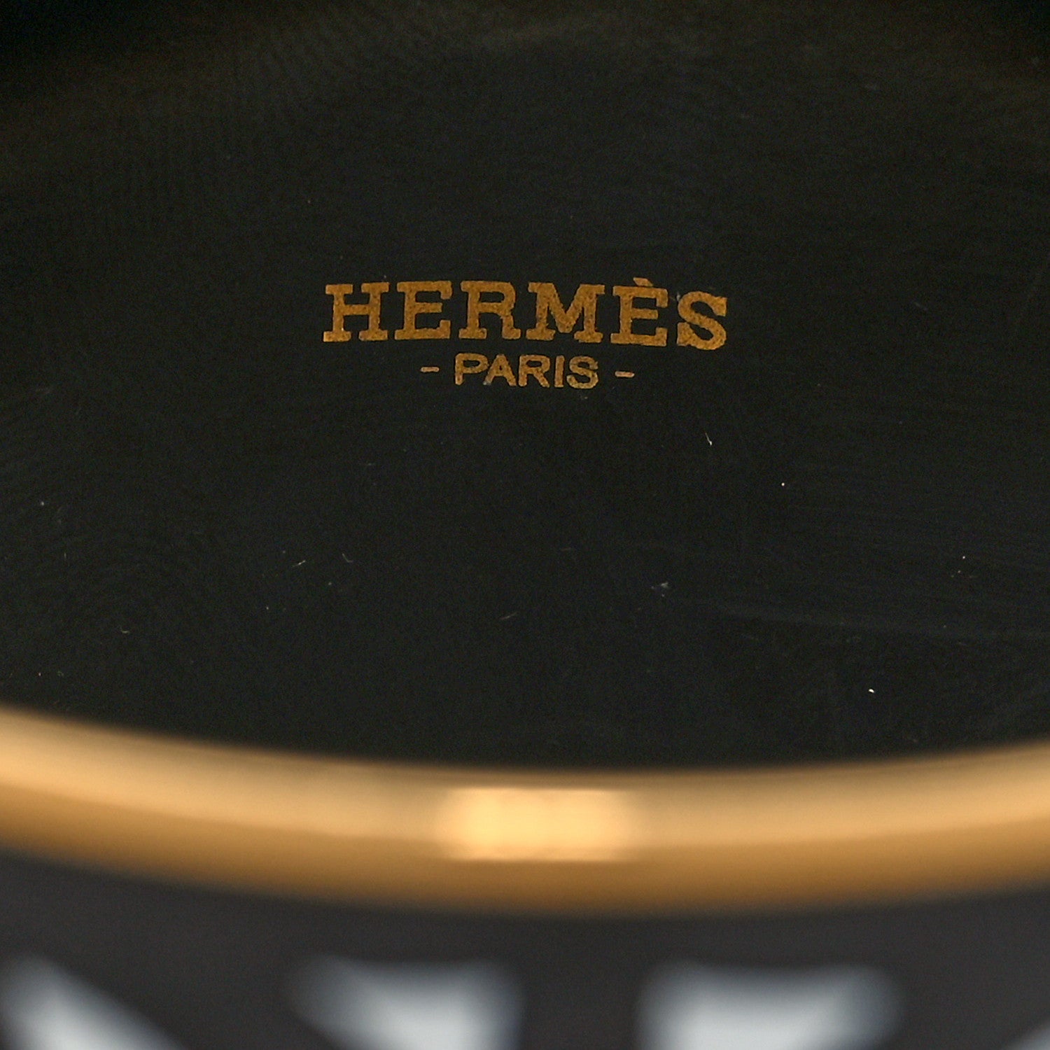 Hermes Enamel Printed Extra Wide Balcons du Guadalquivir Bracelet 65 Black 4 of 5