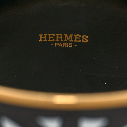 Hermes Enamel Printed Extra Wide Balcons du Guadalquivir Bracelet 65 Black 4 of 5