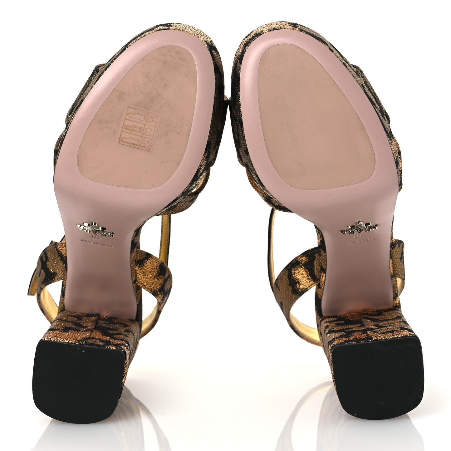 Jacquard Lurex Platform Pumps 40 Gold