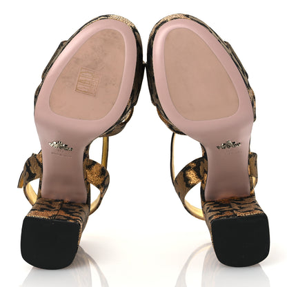 Prada Jacquard Lurex Platform Pumps 40 Gold 7 of 9