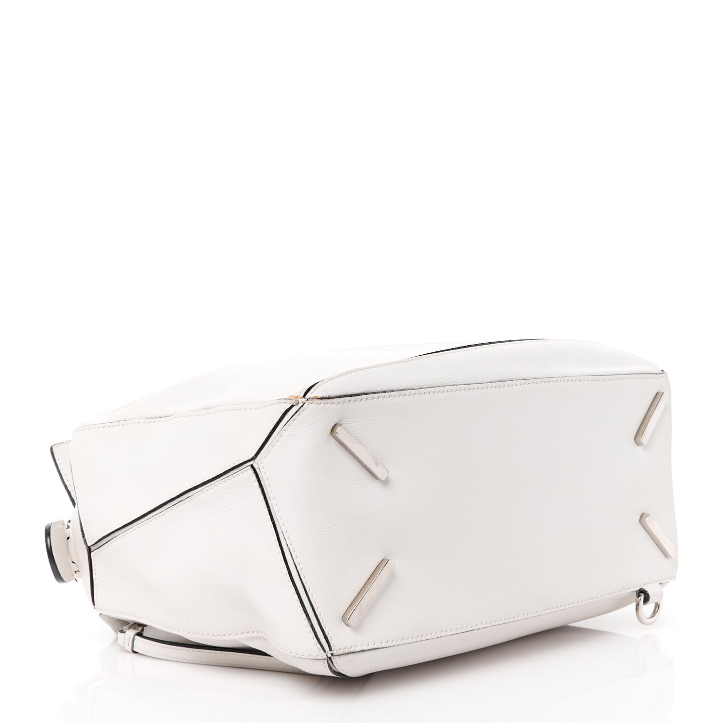 Calfskin Medium Puzzle Bag White