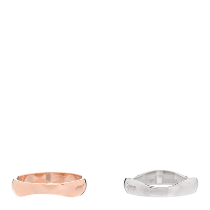 Cartier 18K Pink White Gold Love Me Band Ring Set of 2 52 6 4 of 6