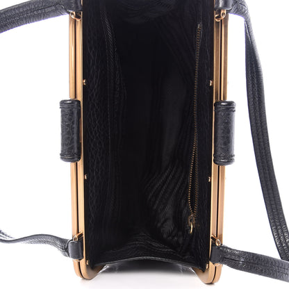 Prada Cervo Antik Frame Bag Black 5 of 9