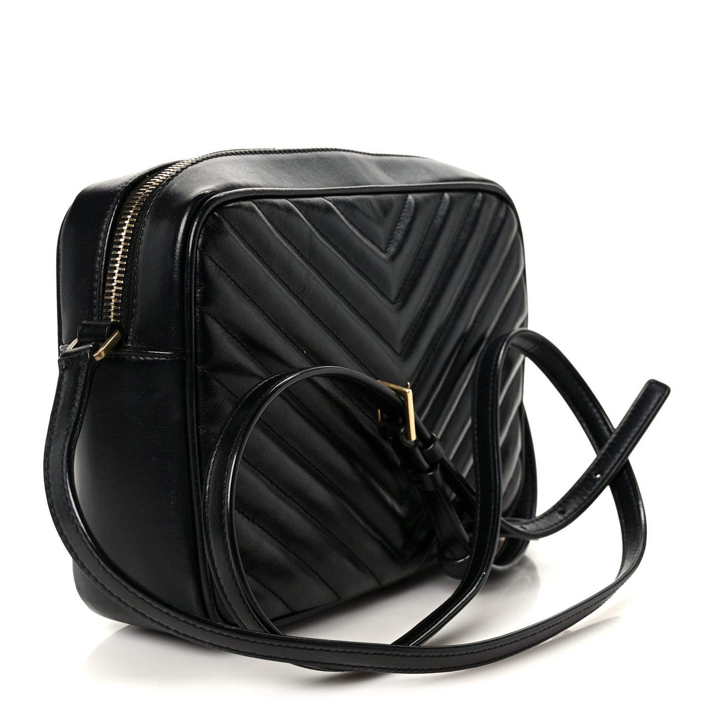 Calfskin Matelasse Monogram Lou Camera Bag Black