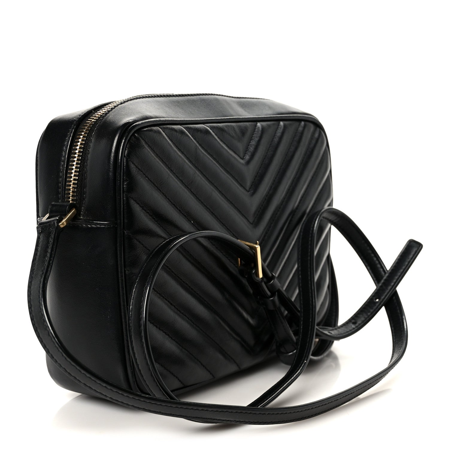 Saint Laurent Calfskin Matelasse Monogram Lou Camera Bag Black 3 of 10