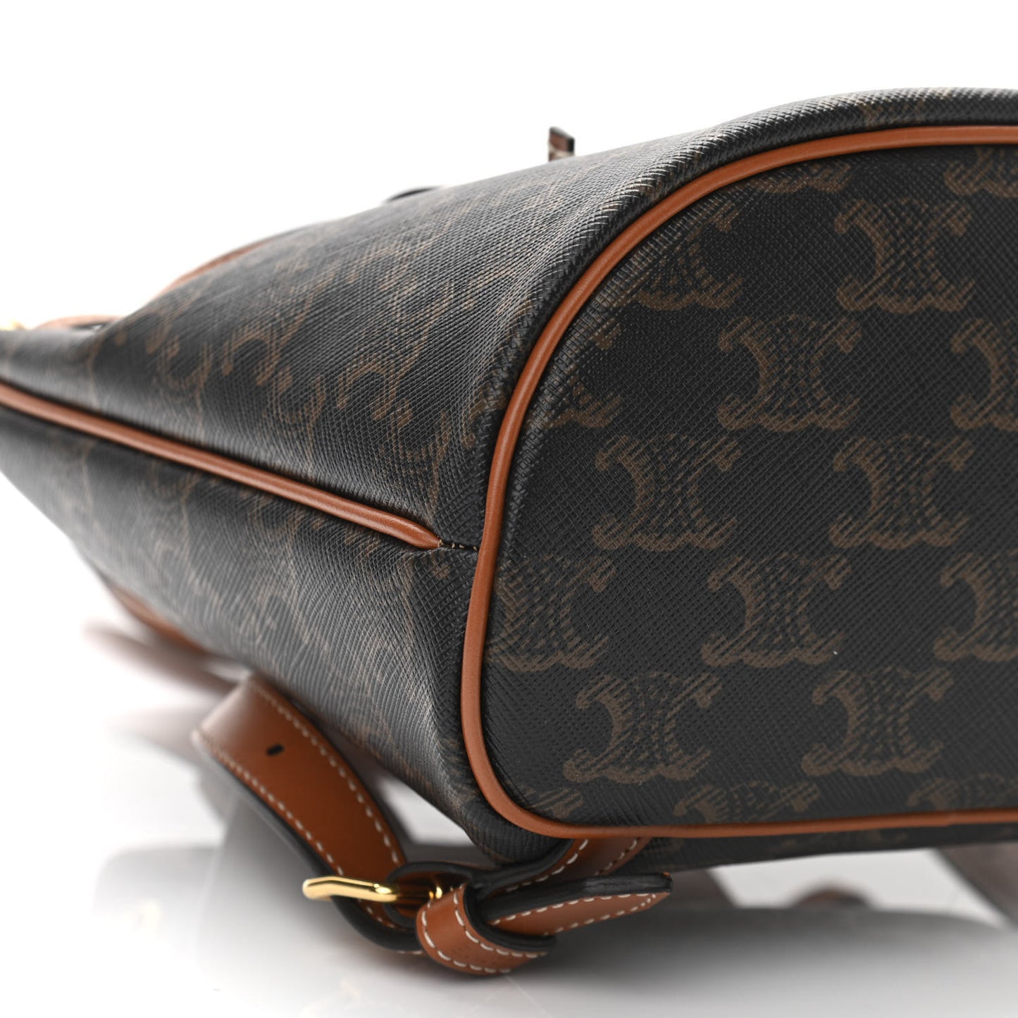 Triomphe Canvas Calfskin Mini Folco Backpack Tan