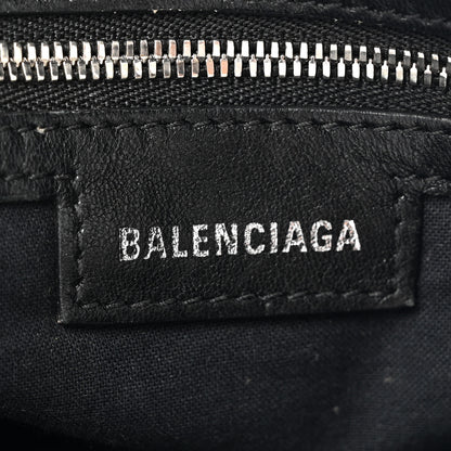 Balenciaga Washed Frayed Denim Crystal Small Le Cagole Shoulder Bag Blue 7 of 15