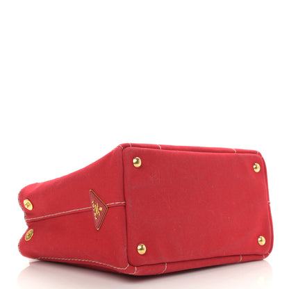 Prada Canapa Small Logo Tote Rosso 4 of 14