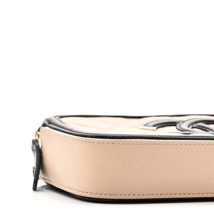Chanel Caviar Quilted CC Filigree Clutch With Chain Beige Black 12 of 13