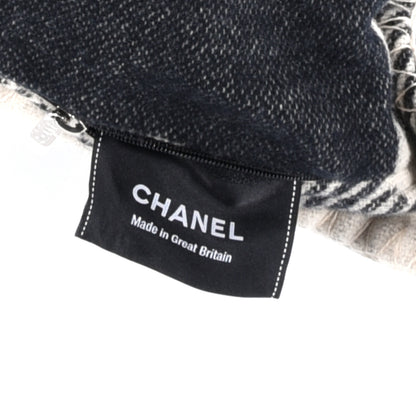 Chanel Merino Wool Cashmere CC Pillow Beige Black 2 of 2