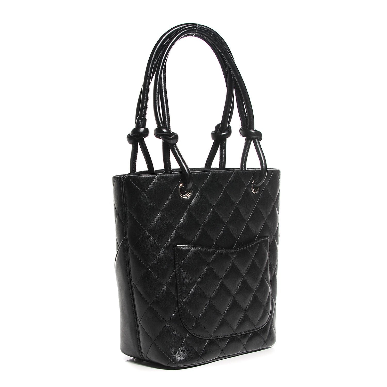 Chanel Calfskin Quilted Small Cambon Tote Black White 3 of 7