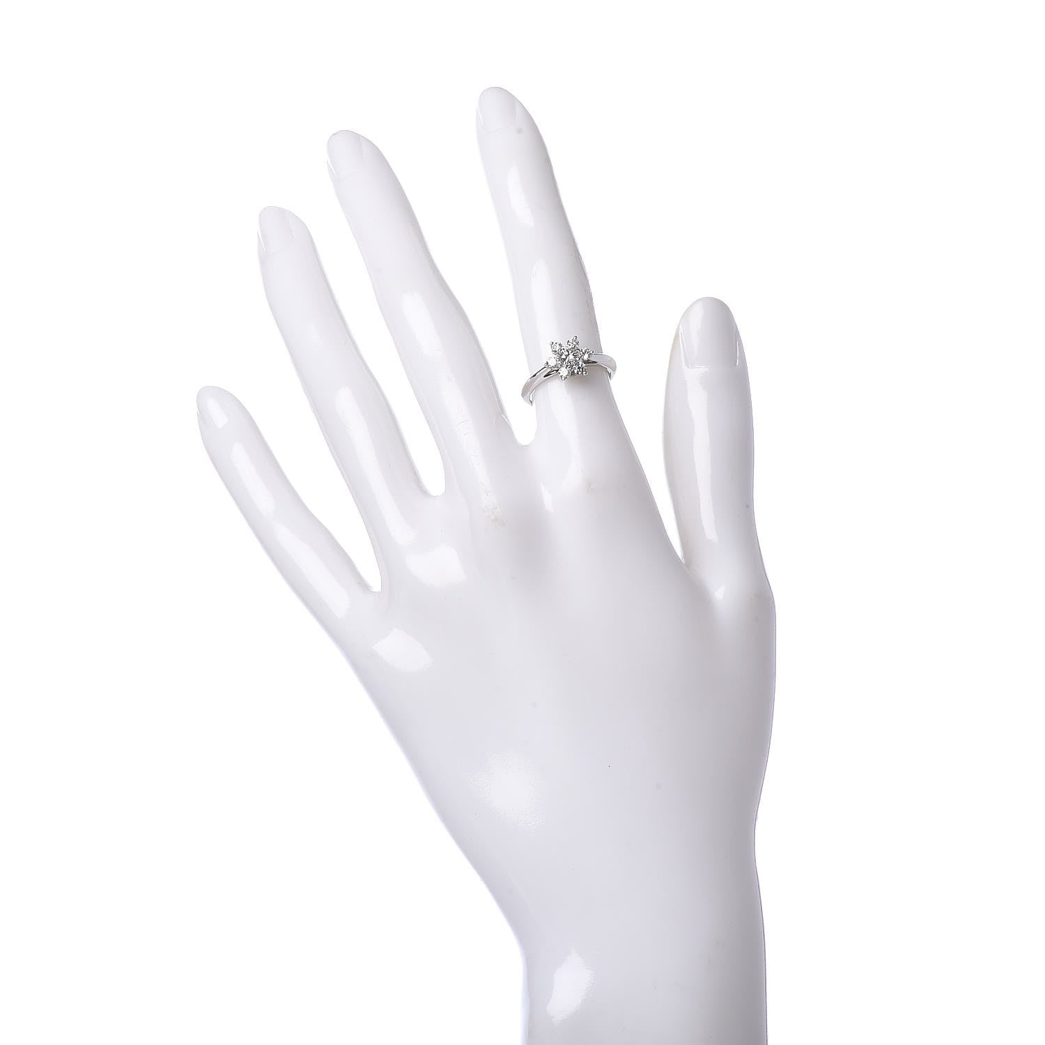 Tiffany Platinum Diamond Flower Ring 48 4.5 2 of 5