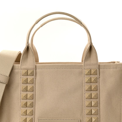 Marc Jacobs Cotton Canvas Medium The Stud Tote Bag Beige 8 of 10