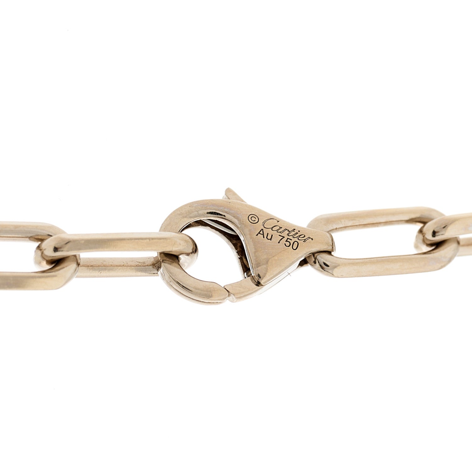 Cartier 18K White Gold SM Santos De Cartier Link Necklace 5 of 6