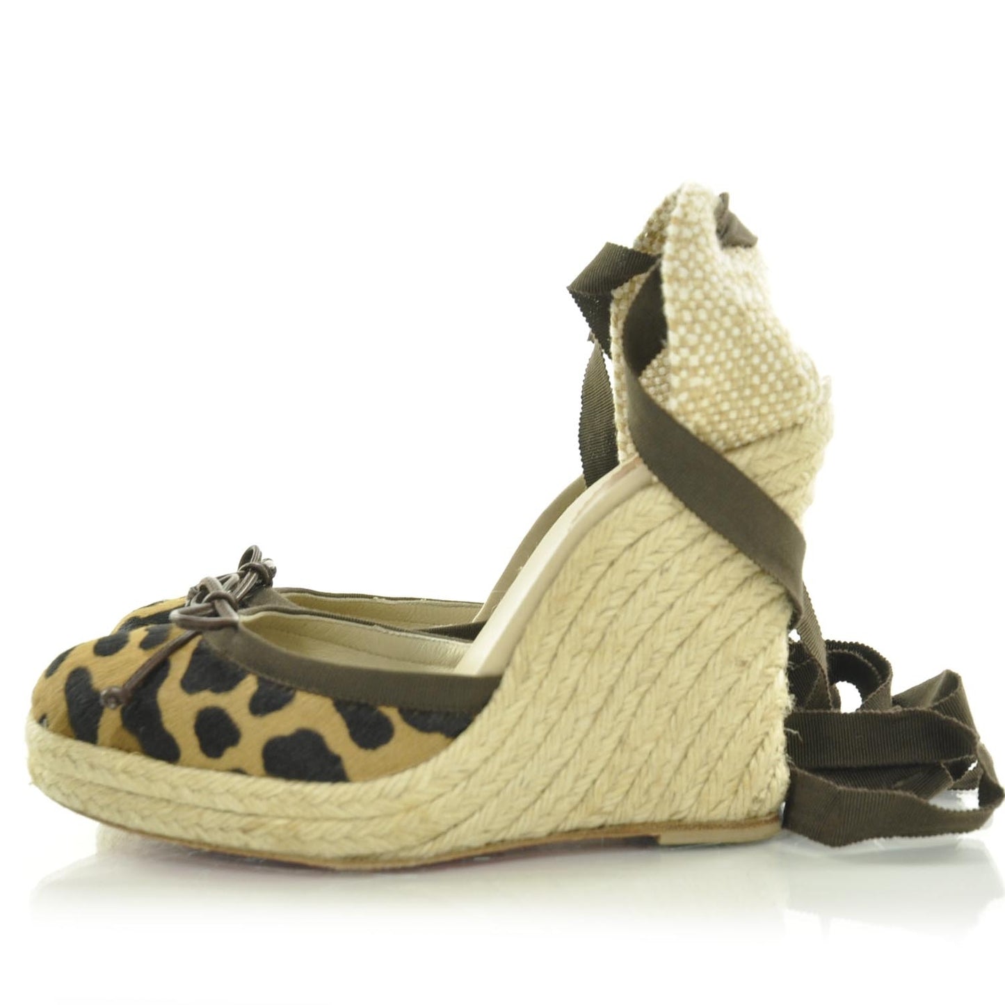 Leopard Print Pony Hair Carino Plato 120 Espadrille Wedges 37