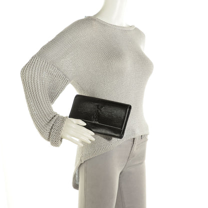 Saint Laurent Textured Patent Monogram Small Belle De Jour Clutch Black 2 of 7