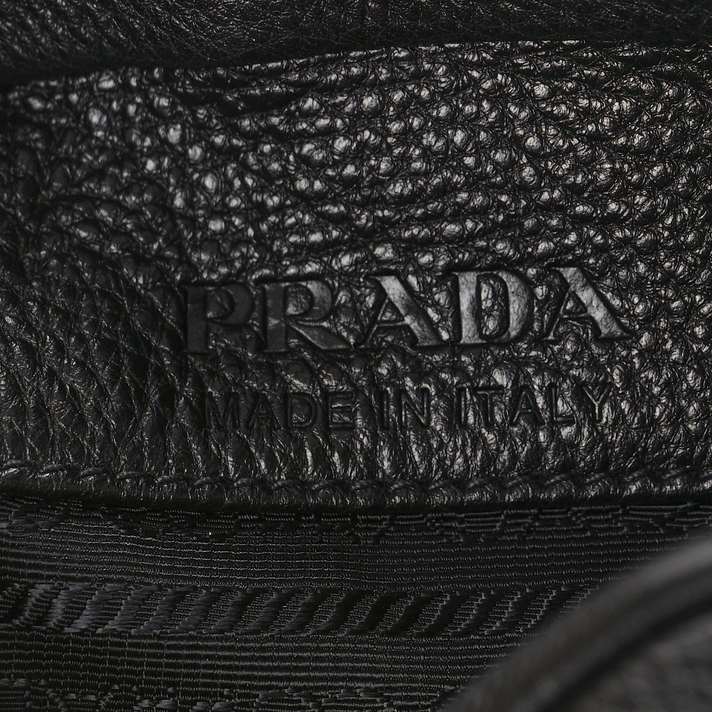 Vitello Phenix Embossed Logo Camera Bag Black