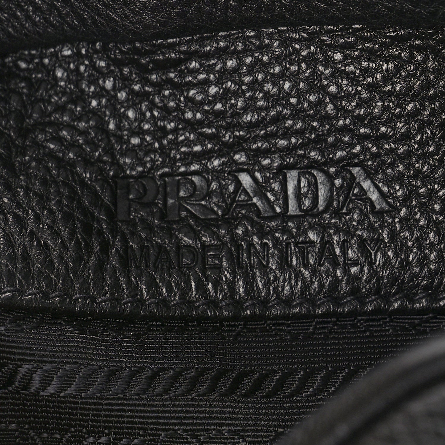 Prada Vitello Phenix Embossed Logo Camera Bag Black 6 of 8