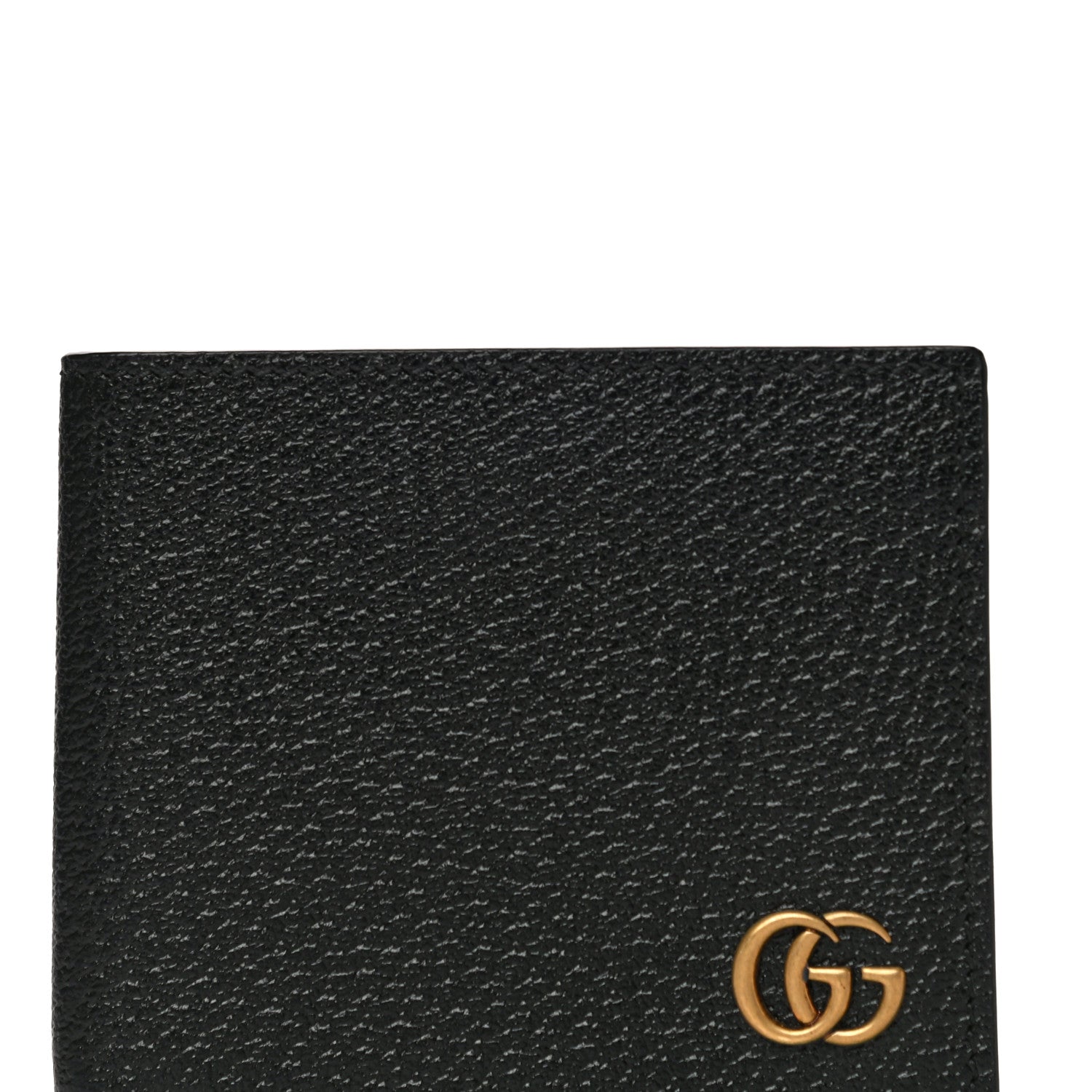 Gucci Calfskin Boar Effect GG Marmont Bi-Fold Wallet Black 7 of 10