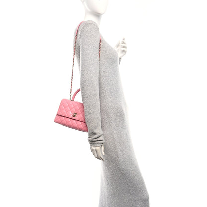 Chanel Caviar Quilted Mini Coco Chain Handle Flap Pink 2 of 11