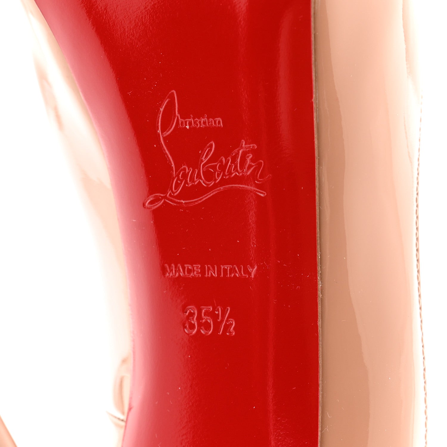Christian Louboutin Patent New Very Prive 120 Pumps 35.5 Nude 7 of 9