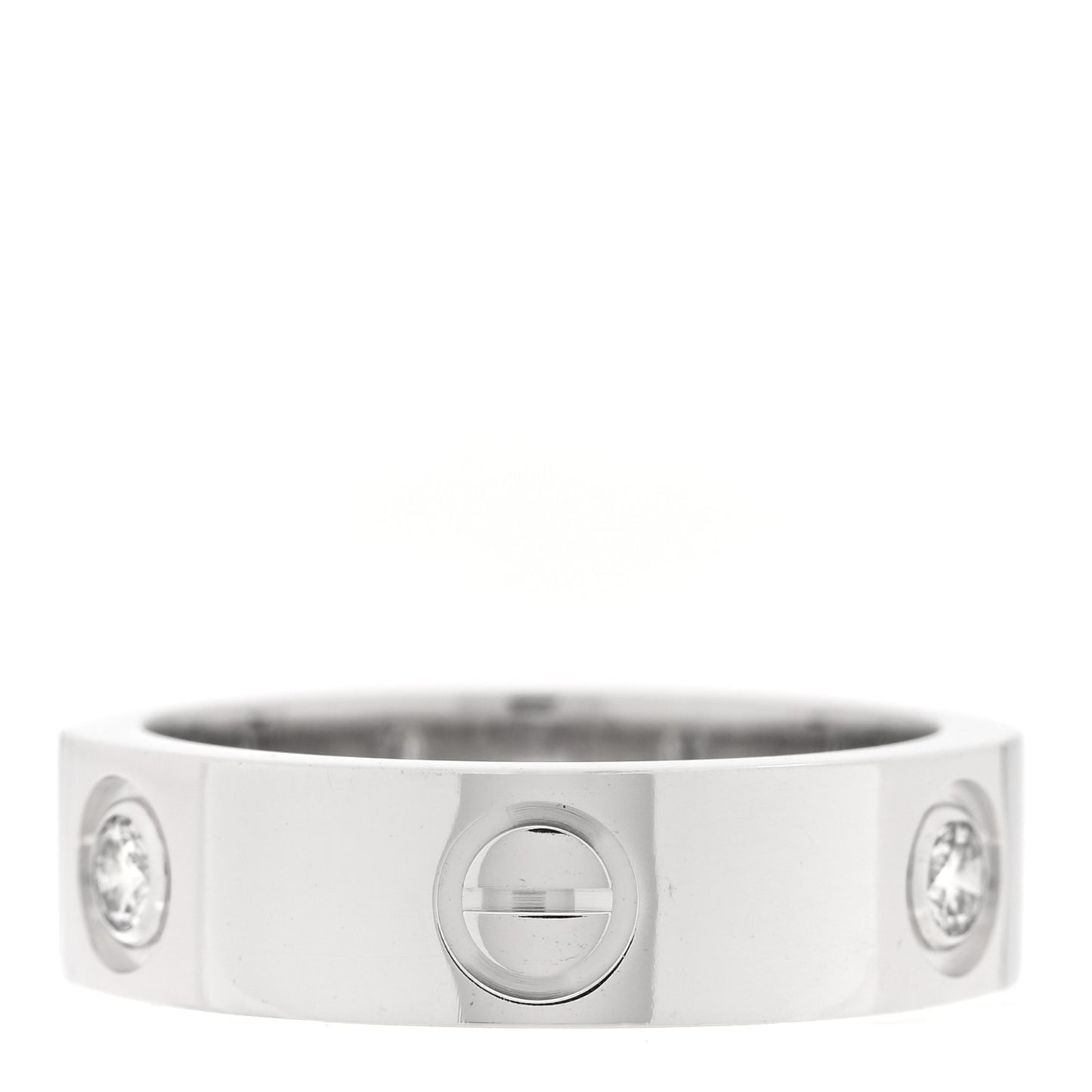 18K White Gold 3 Diamond 5.5mm LOVE Ring
