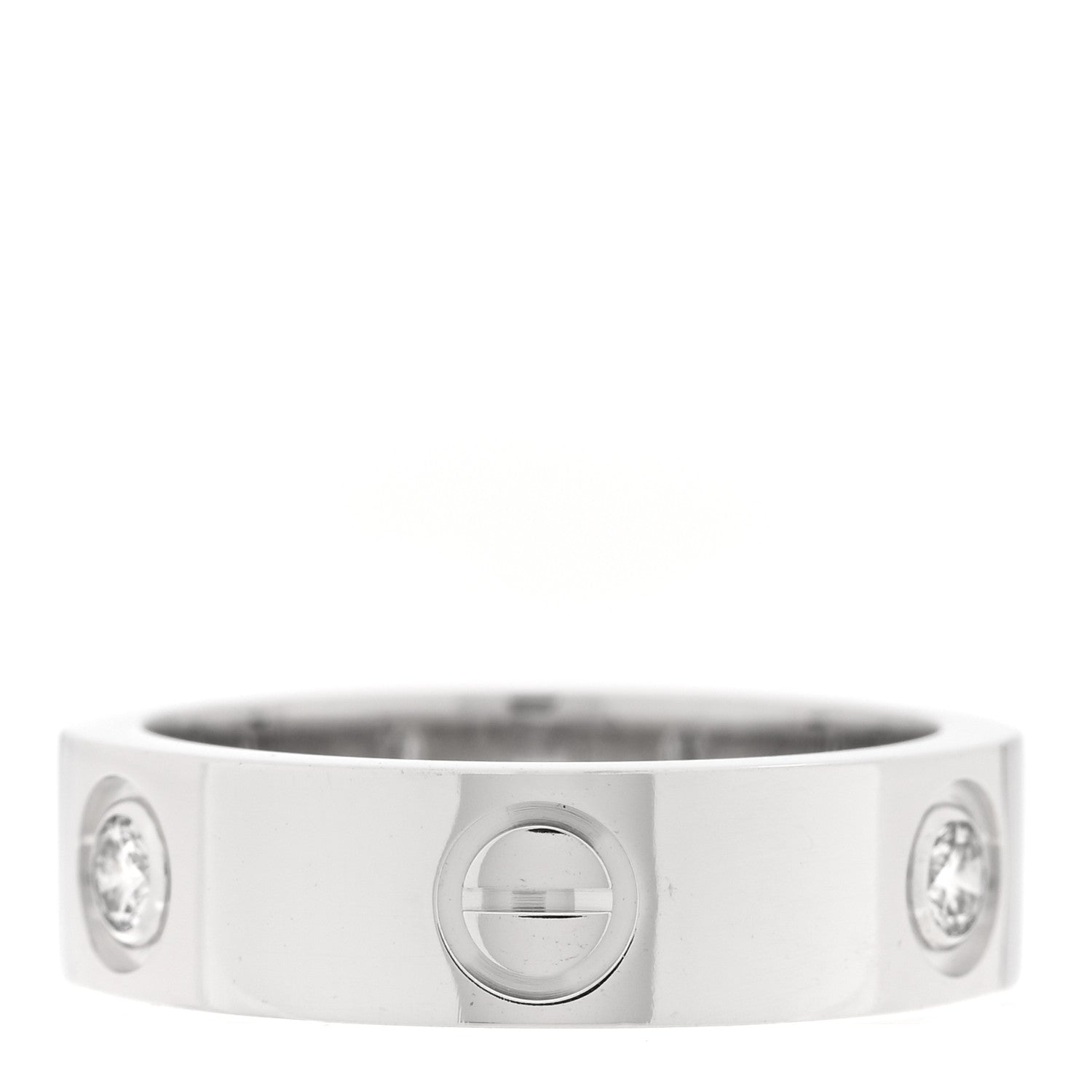 Cartier 18K White Gold 3 Diamond 5.5mm LOVE Ring 3 of 4