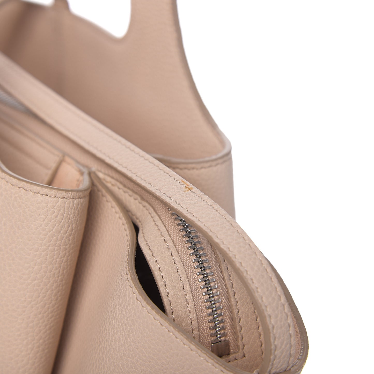 Baby Grained Calfskin Small Tri-Fold Bag Powder