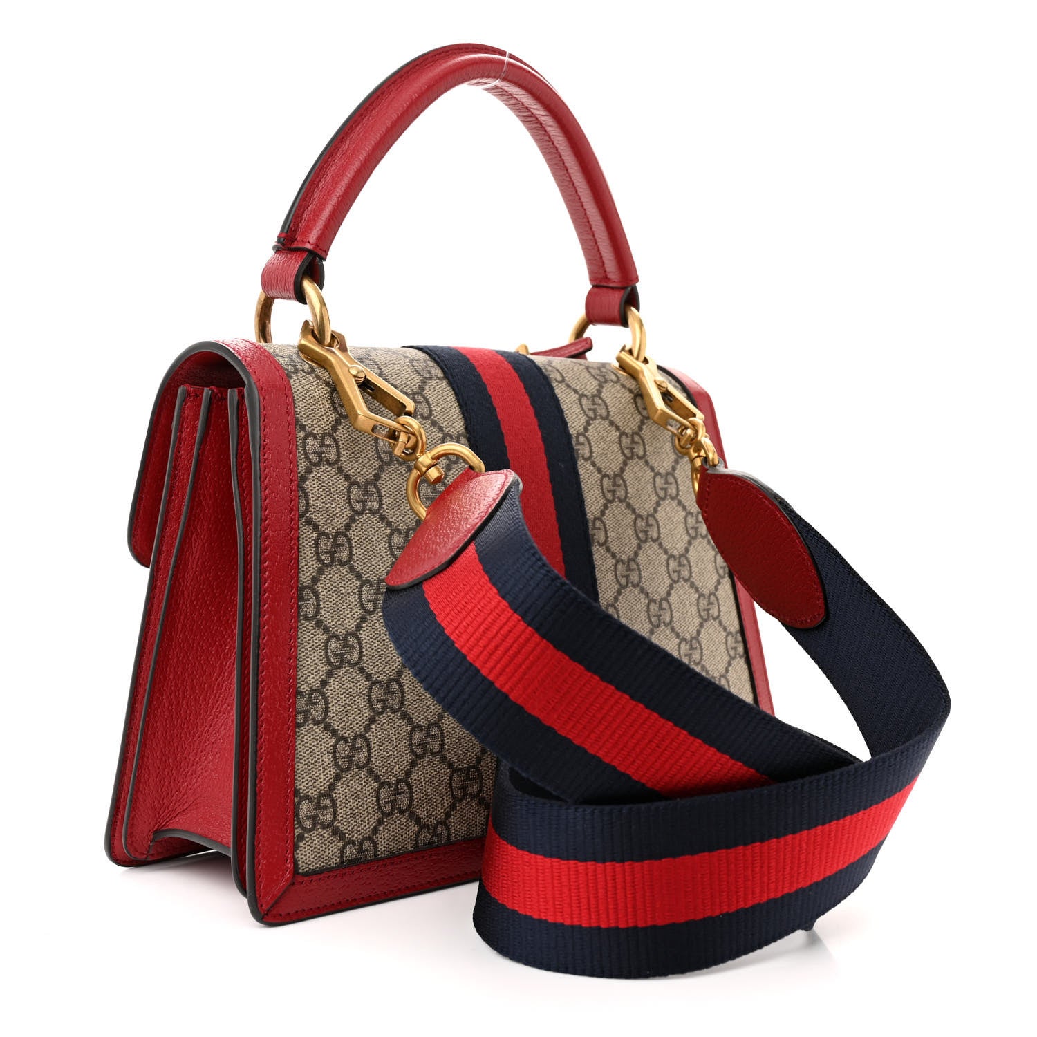 Gucci GG Supreme Monogram Small Queen Margaret Top Handle Bag Red 3 of 13