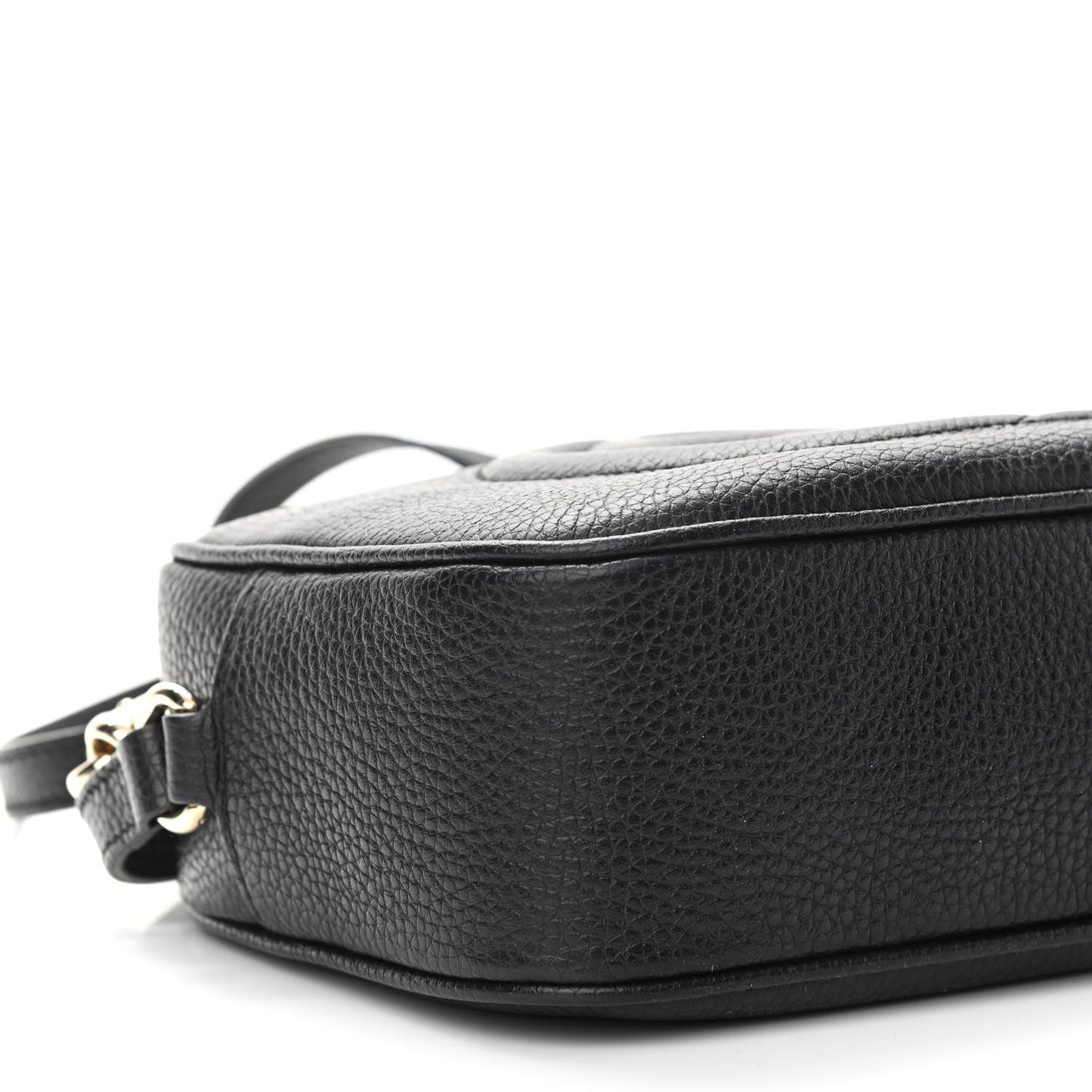 Pebbled Calfskin Small Soho Disco Bag Black