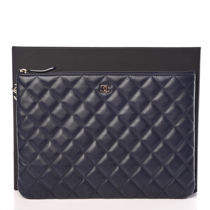 Chanel Lambskin Quilted Medium Casino Beauty CC Cosmetic Case Navy 8 of 8