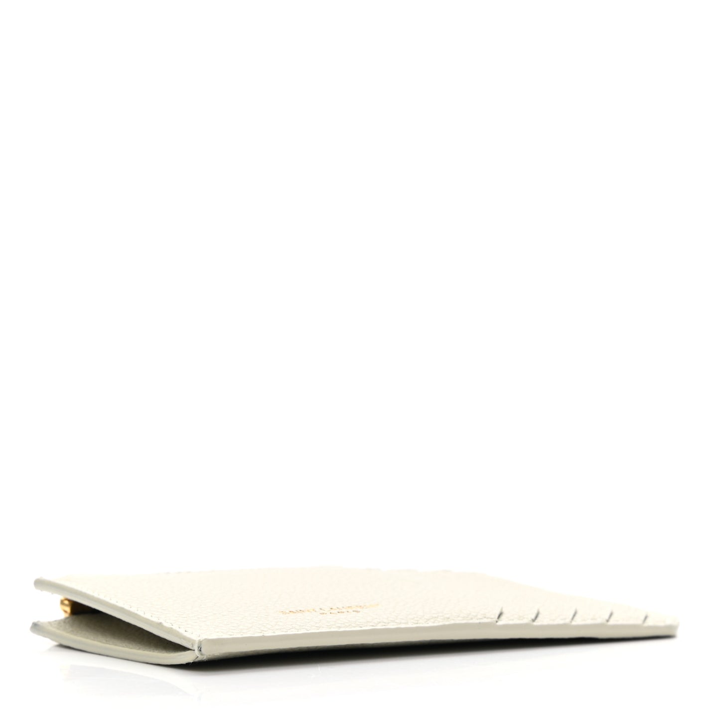 Grained Calfskin 5 Fragments Zip Pouch Card Holder White