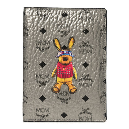 MCM Metallic Visetos Rabbit Passport Holder Silver 1 of 6