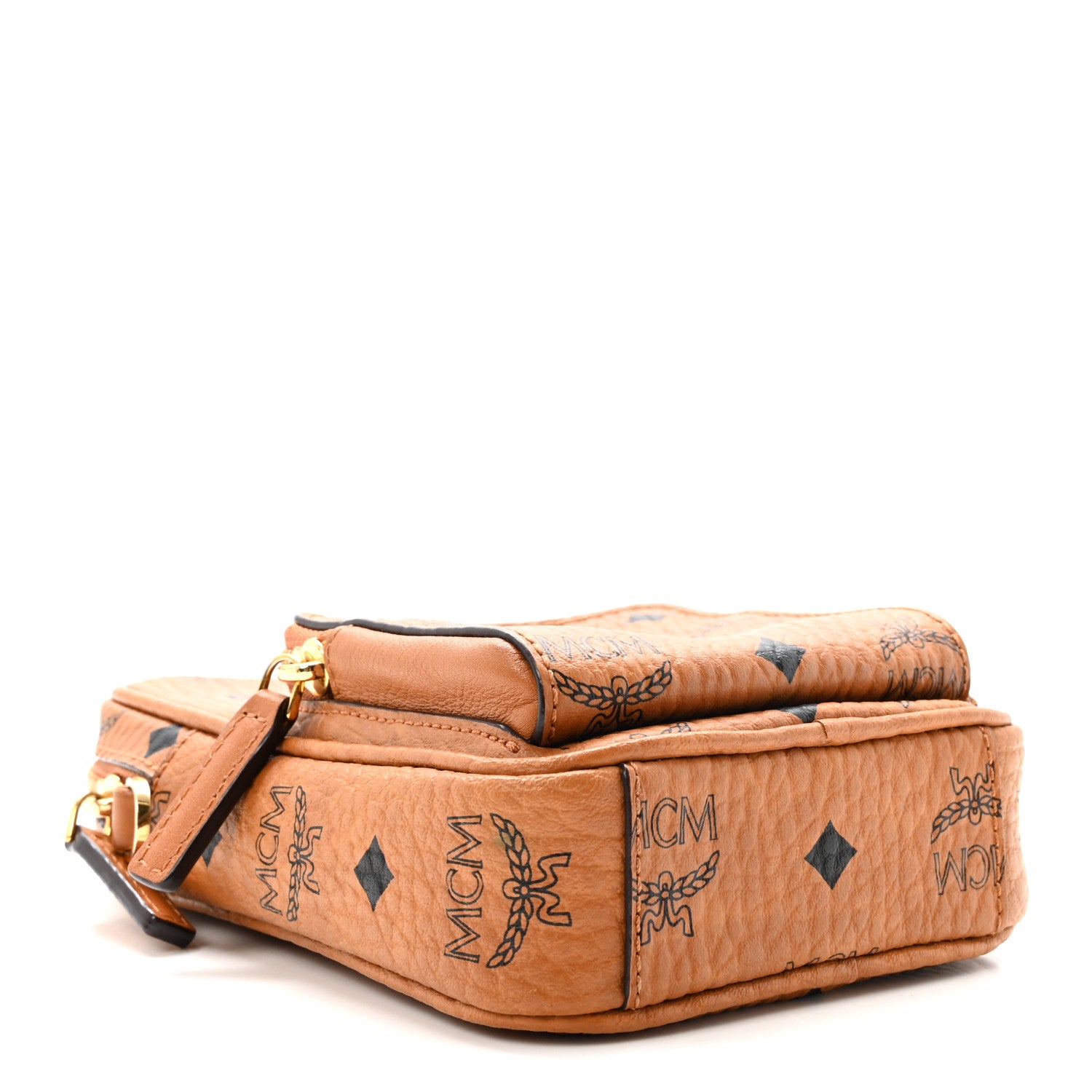 MCM Visetos Camera Crossbody Bag Cognac 4 of 9