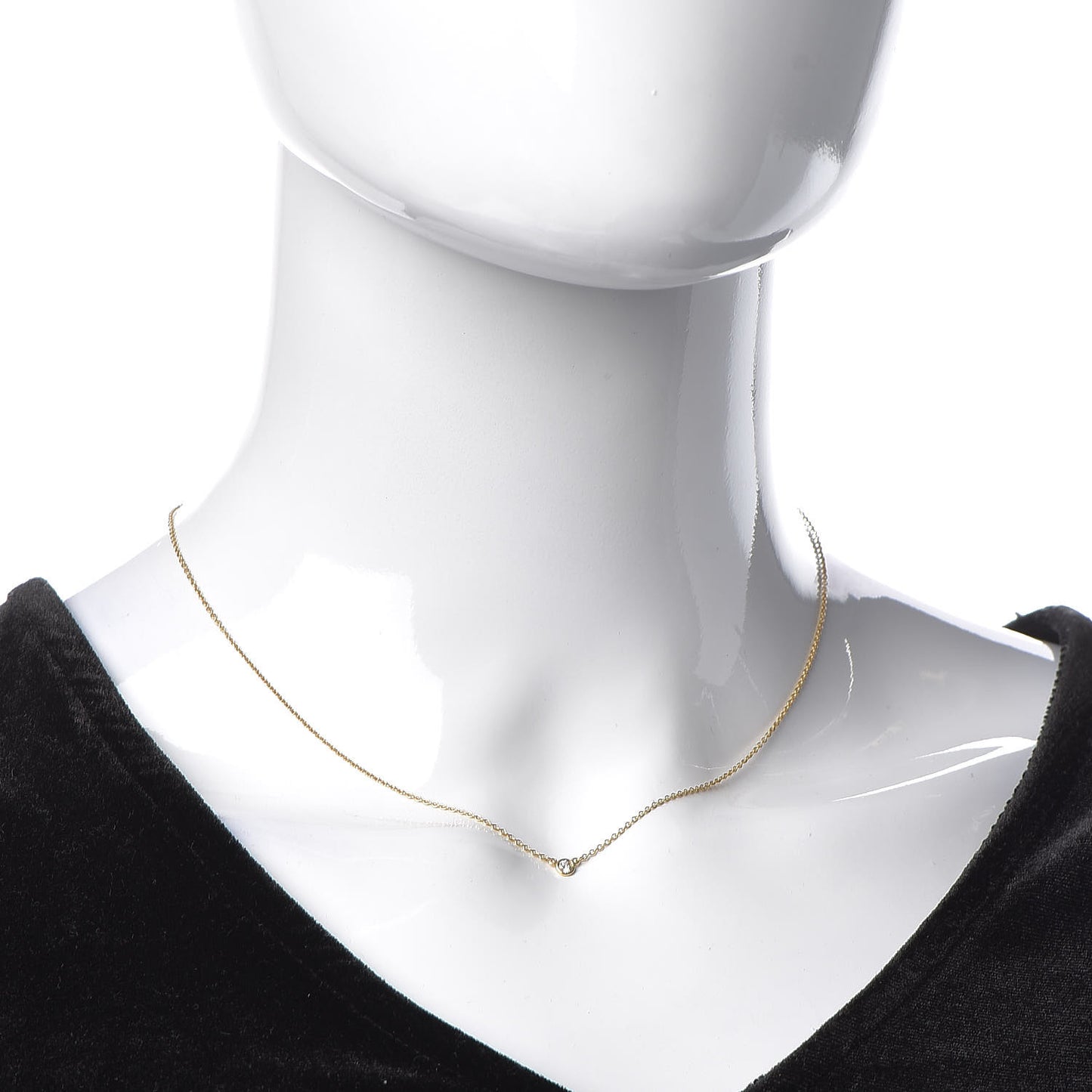 18K Yellow Gold Diamond .05ct Elsa Peretti Diamonds by the Yard Pendant Necklace